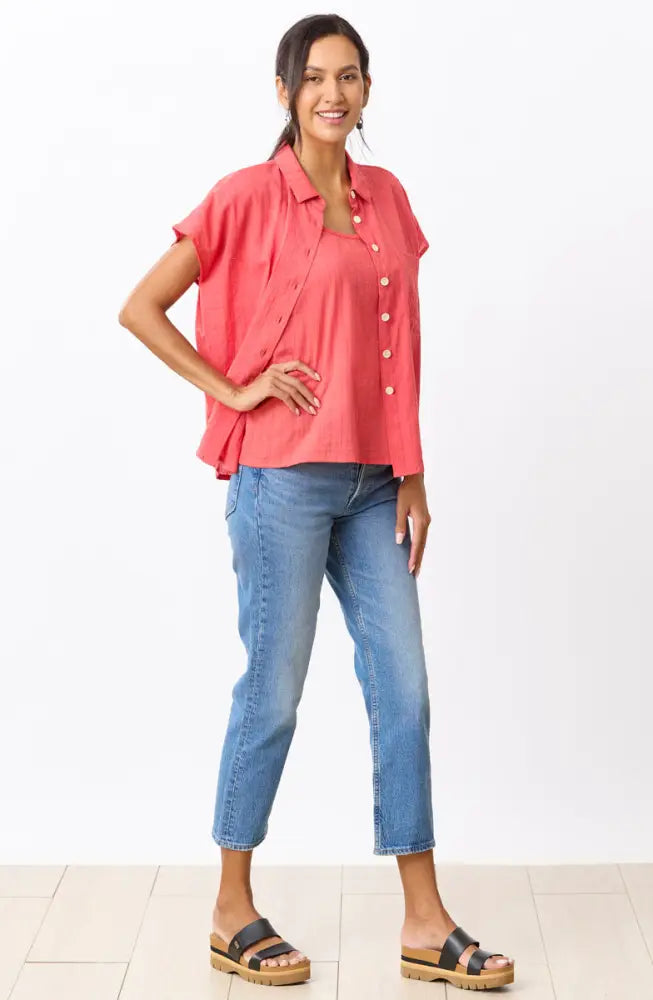 Adira Lightweight Cap-Sleeve Shirt