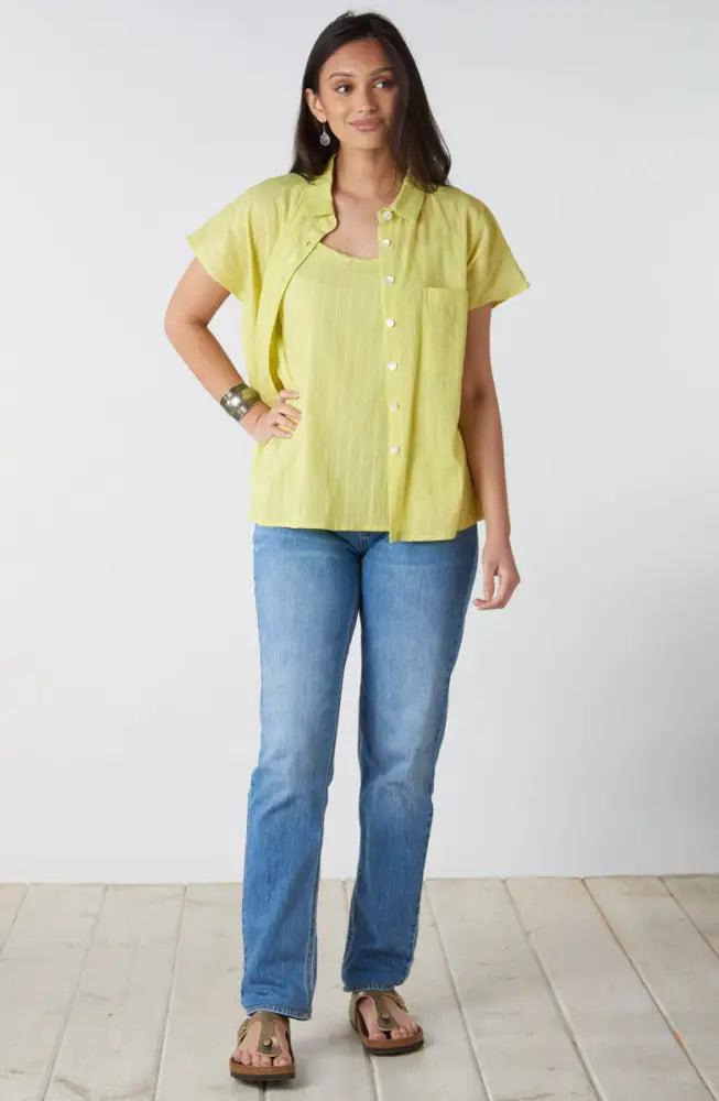 Adira Lightweight Cap-Sleeve Shirt