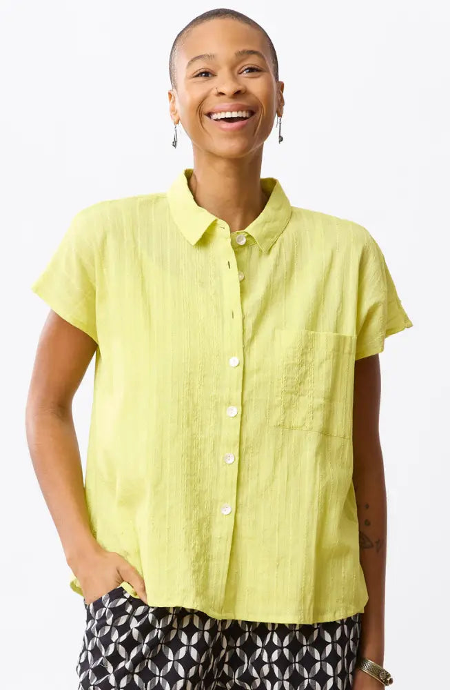 Adira Lightweight Cap-Sleeve Shirt - Tomatillo / XS-S