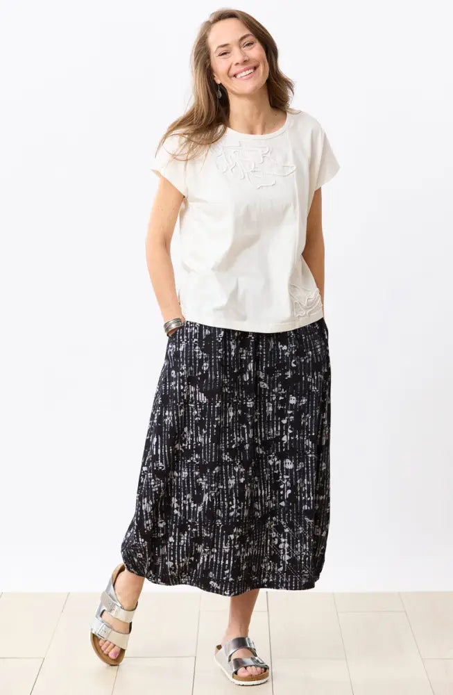 Akila Couched Knit Cap Sleeve Boxy Tee