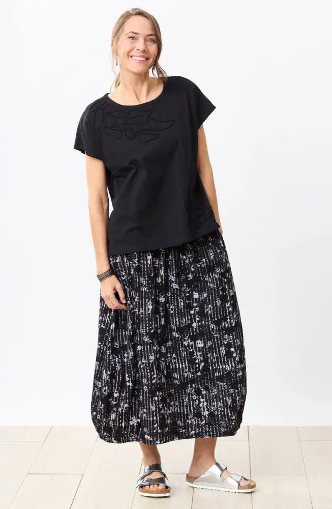 Akila Couched Knit Cap Sleeve Boxy Tee