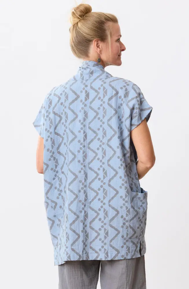 Kanai Cotton Double Gauze Jacket - Cloud blue