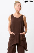 Manori Slub Cotton Swing Tunic Tank - Ebony - Ebony / PS (6-8)