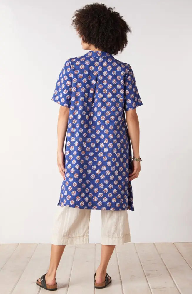 Nirali Pullover A-line Shirtdress - Cobalt/Multi