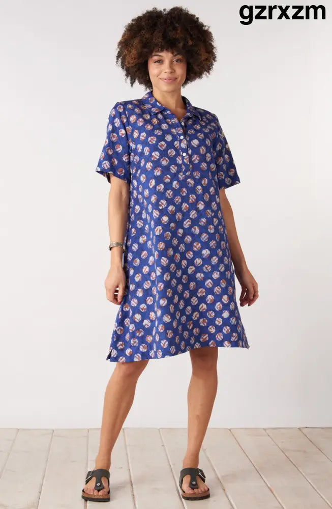 Nirali Pullover A-line Shirtdress - Cobalt/Multi - Cobalt/Multi / PS (6-8)