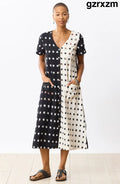 Rajouri Ikat Button Front Midi Dress - Soft white/Black - Soft white/Black / PS (6-8)