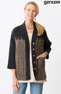 Rupashi Cotton Dobby Gauze Jacket - Cumin/Black - Cumin/Black / S (6-8)