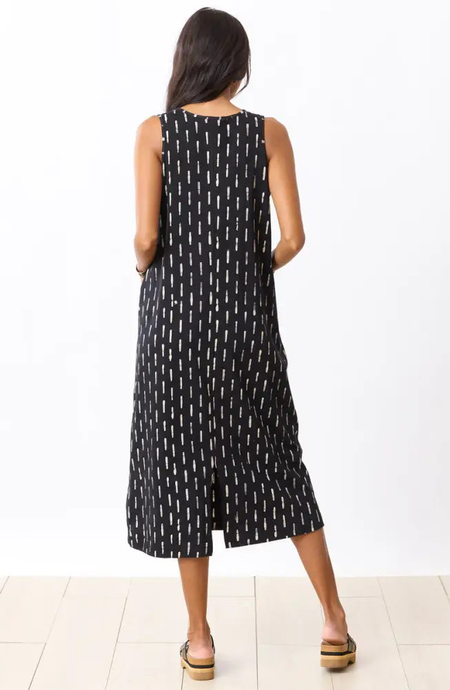 Seema Jersey V-Neck Long Tank Dress - Black