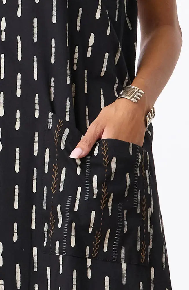 Seema Jersey V-Neck Long Tank Dress - Black