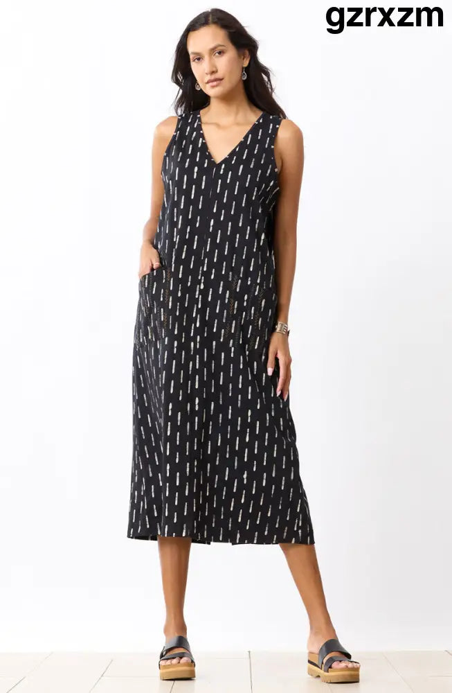 Seema Jersey V-Neck Long Tank Dress - Black - Black / XS (2-4)