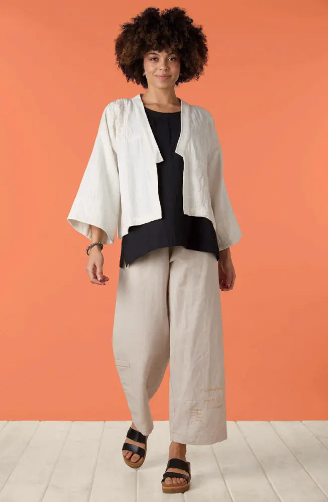 Sikkim Unstructured Boxy Jacket - Soft white