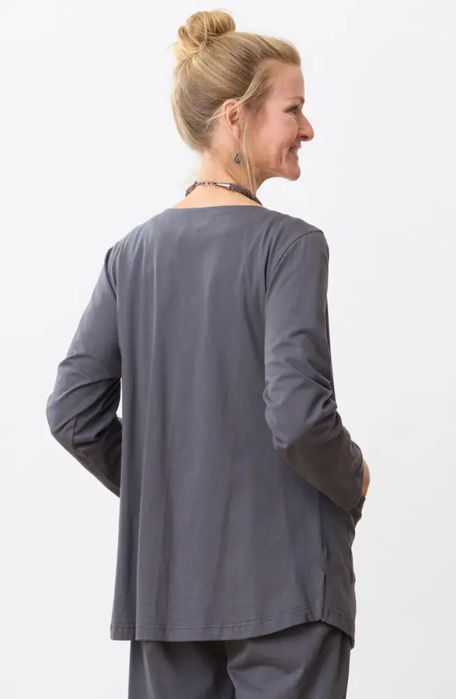 Tulika Long-Sleeve Soft Knit Jacket - Graphite